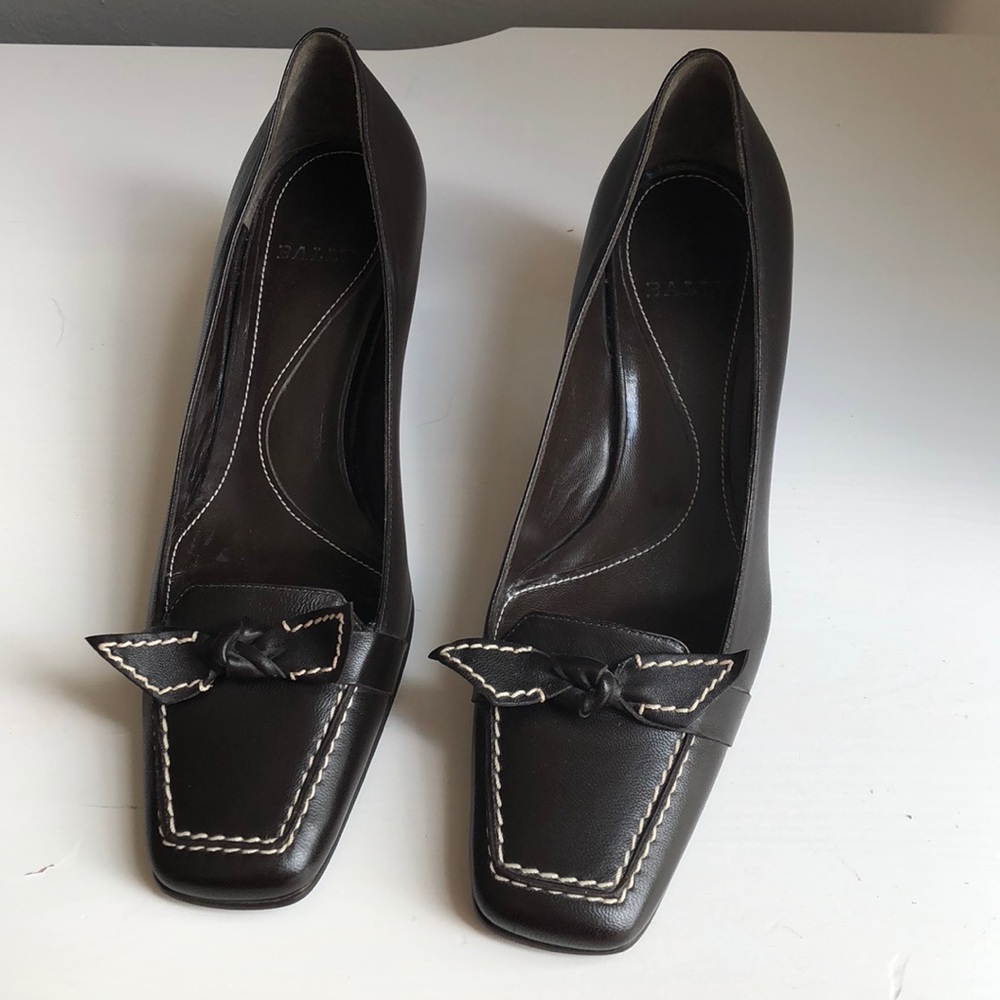 Brown Leather Bally Loafers